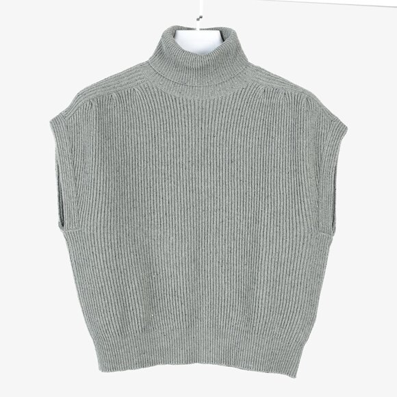 Brunello Cucinelli Grey Cashmere-Blend Sequin Turtleneck Sweater - Picture 2 of 12